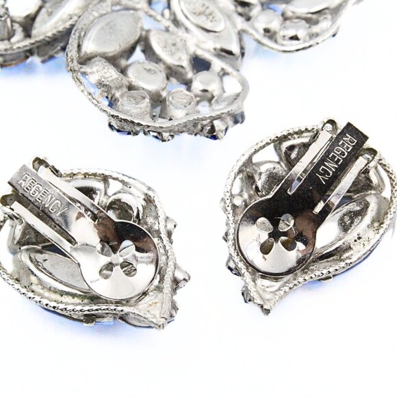 Sweet REGENCY JEWELS Light Blue AB Crystals Glass Butterfly Set - Picture 5 of 9